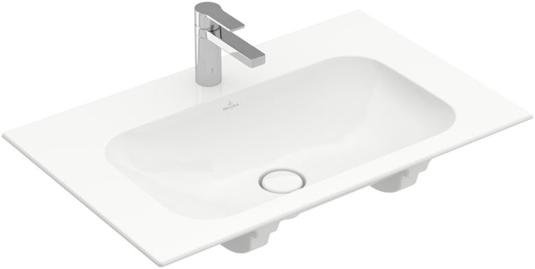 VILLEROY & BOCH FINION umyvadlo na desku 80 cm, s otvorem pro baterii a přepadem, CeramicPlus, alpská bílá 416484R1 Obrázek - Hlavní obrázek