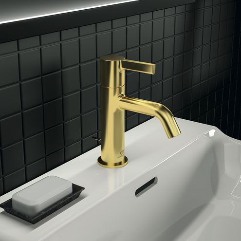 IDEAL STANDARD JOY umyvadlová stojánková baterie, s odtokovou soupravou, brushed gold BC775A2 Obrázek - fotka