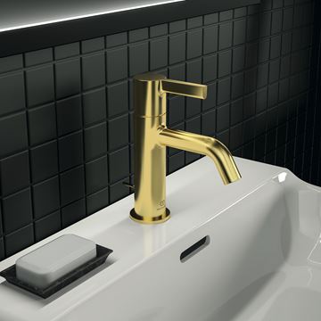 IDEAL STANDARD JOY umyvadlová stojánková baterie, s odtokovou soupravou, brushed gold BC775A2 Obrázek - fotka