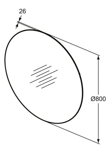 IDEAL STANDARD CONCA zrcadlo 80 cm, s osvětlením T3958BH Technický nákres