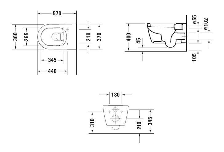 DURAVIT ME BY STARCK závěsné WC, HygieneGlaze 2528092000 Obrázek - fotka