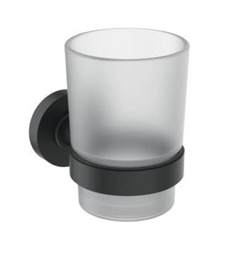IDEAL STANDARD IOM držák kartáčků s pohárkem, nástěnný, sklo, černá