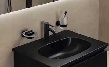 IDEAL STANDARD IOM držák kartáčků s pohárkem, nástěnný, sklo, černá A9120XG Obrázek - fotka