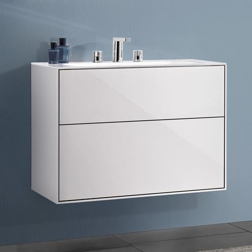 VILLEROY & BOCH FINION skříňka pod umyvadlo 79,6x49,8x59,1 cm, 2 zásuvky, Push-open, Glossy White Lacquer F01000GF Obrázek - fotka