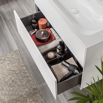 VILLEROY & BOCH FINION skříňka pod umyvadlo 79,6x49,8x59,1 cm, 2 zásuvky, Push-open, Glossy White Lacquer F01000GF Obrázek - fotka