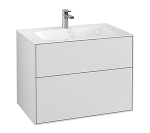 VILLEROY & BOCH FINION skříňka pod umyvadlo 79,6x49,8x59,1 cm, 2 zásuvky, Push-open, Glossy White Lacquer