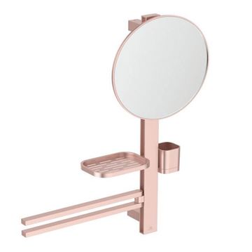 IDEAL STANDARD ALU+ kosmetické zrcadlo 328 mm, s koupelnovými doplňky, rosé