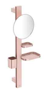 IDEAL STANDARD ALU+ kosmetické zrcadlo 205 mm, s koupelnovými doplňky, rosé