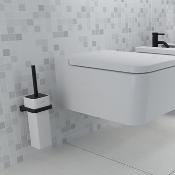NIMCO MAYA WC kartáč, nástěnný, keramika, černá/bílá MAC 29094K-90 Obrázek - fotka
