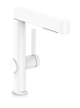 HANSGROHE FINORIS umyvadlová stojánková baterie, s vytahovací sprškou a odtokovou soupravou, EcoSmart, matná bílá