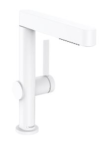 HANSGROHE FINORIS umyvadlová stojánková baterie, s vytahovací sprškou a odtokovou soupravou, EcoSmart, matná bílá