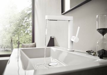 HANSGROHE FINORIS umyvadlová stojánková baterie, s vytahovací sprškou a odtokovou soupravou, EcoSmart, matná bílá 76063700 Obrázek - fotka