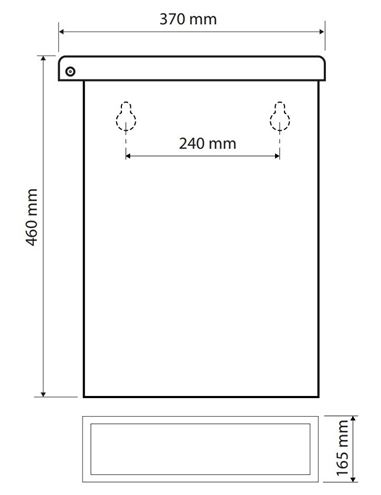 BEMETA odpadkový koš 25 l, závěsný 125115041 Technický nákres