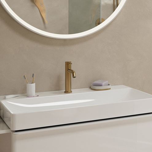 HANSGROHE TECTURIS S umyvadlová stojánková baterie, CoolStart, EcoSmart+, kartáčovaný bronz 73312140 Obrázek - fotka