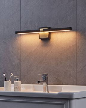 EGLO PEGUERA nástěnné LED svítidlo, 3000 K, 1165 lm, 600 mm, černá/kartáčovaná mosaz 900928 Obrázek - fotka