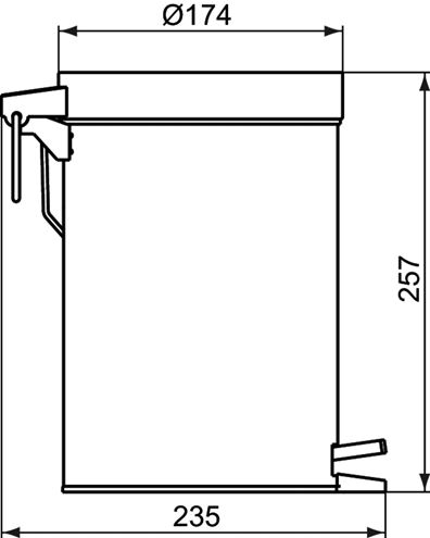 IDEAL STANDARD IOM odpadkový koš 3 l, na postavení A9104MY Technický nákres