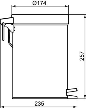 IDEAL STANDARD IOM odpadkový koš 3 l, na postavení A9104MY Technický nákres