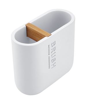 NIMCO KORA nádobka, polyresin, bílá/bambus