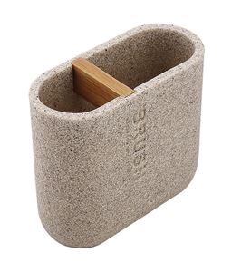 NIMCO KORA nádobka, polyresin, pískově béžová/bambus