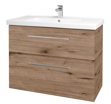 DŘEVOJAS PROJECT SZZ2 100 skříňka pod umyvadlo 99x44,8x56 cm, 2 zásuvky, úchytka chrom lesk, herkules 416546-T04 Obrázek - fotka
