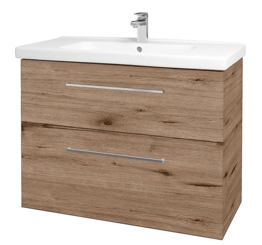 DŘEVOJAS PROJECT SZZ2 100 skříňka pod umyvadlo 99x44,8x56 cm, 2 zásuvky, úchytka chrom lesk, herkules 416546-T04 Obrázek - fotka