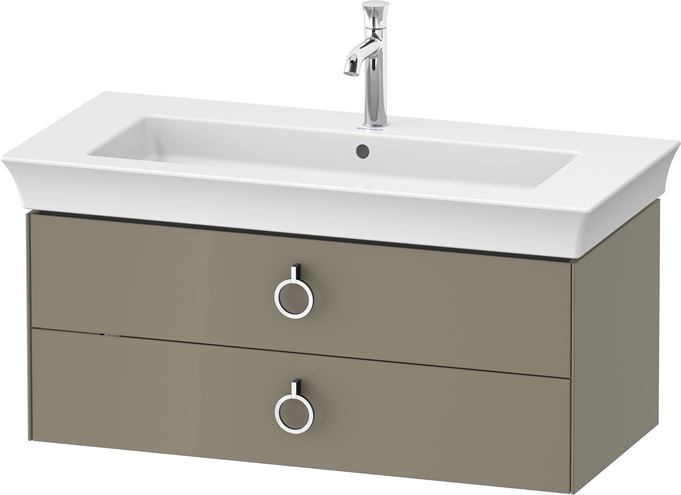 DURAVIT WHITE TULIP skříňka pod umyvadlo 98,4x45,8x41 cm, 2 zásuvky, kamenně šedá vysoký lesk WT43520H2H2 Obrázek - fotka