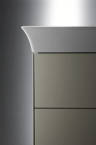 DURAVIT WHITE TULIP skříňka pod umyvadlo 98,4x45,8x41 cm, 2 zásuvky, kamenně šedá vysoký lesk WT43520H2H2 Obrázek - fotka
