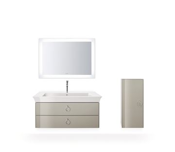 DURAVIT WHITE TULIP skříňka pod umyvadlo 98,4x45,8x41 cm, 2 zásuvky, kamenně šedá vysoký lesk WT43520H2H2 Obrázek - fotka