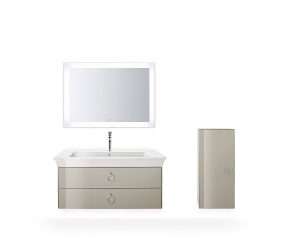 DURAVIT WHITE TULIP skříňka pod umyvadlo 98,4x45,8x41 cm, 2 zásuvky, kamenně šedá vysoký lesk WT43520H2H2 Obrázek - fotka