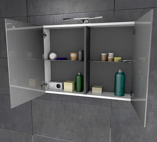 CONCEPT 250 zrcadlová skříňka 100x60x16 cm, osvětlení, s vypínačem a el. zásuvkou, lesklá bílá PTA-018 Obrázek - fotka