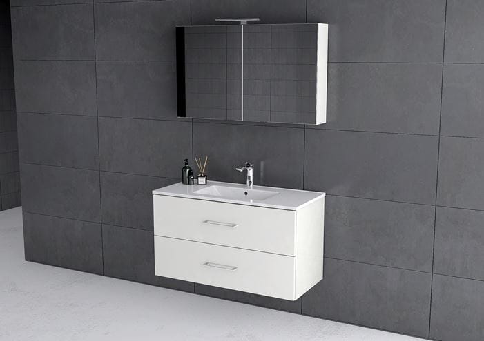 CONCEPT 250 zrcadlová skříňka 60x60x16 cm, osvětlení, s vypínačem a el. zásuvkou, lesklá bílá PTA-014 Obrázek - fotka