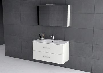 CONCEPT 250 zrcadlová skříňka 60x60x16 cm, osvětlení, s vypínačem a el. zásuvkou, lesklá bílá PTA-014 Obrázek - fotka