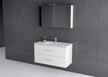 CONCEPT 250 zrcadlová skříňka 100x60x16 cm, osvětlení, s vypínačem a el. zásuvkou, lesklá bílá PTA-018 Obrázek - fotka