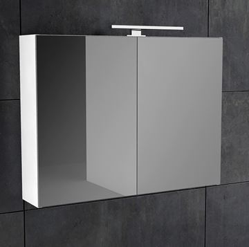 CONCEPT 250 zrcadlová skříňka 80x60x16 cm, osvětlení, s vypínačem a el. zásuvkou, lesklá bílá PTA-016 Obrázek - fotka