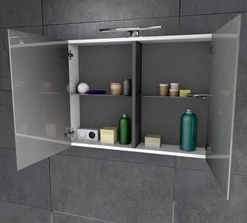 CONCEPT 250 zrcadlová skříňka 80x60x16 cm, osvětlení, s vypínačem a el. zásuvkou, lesklá bílá PTA-016 Obrázek - fotka