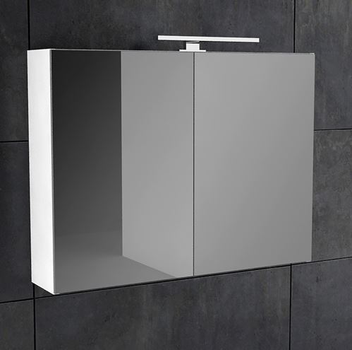 CONCEPT 250 zrcadlová skříňka 60x60x16 cm, osvětlení, s vypínačem a el. zásuvkou, lesklá bílá PTA-014 Obrázek - fotka