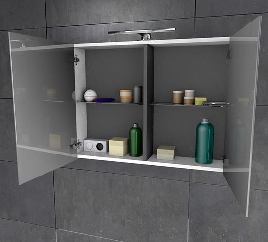 CONCEPT 250 zrcadlová skříňka 60x60x16 cm, osvětlení, s vypínačem a el. zásuvkou, lesklá bílá PTA-014 Obrázek - fotka