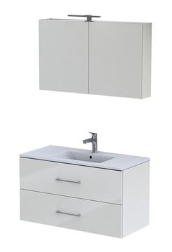 CONCEPT 250 zrcadlová skříňka 80x60x16 cm, osvětlení, s vypínačem a el. zásuvkou, lesklá bílá PTA-016 Obrázek - fotka