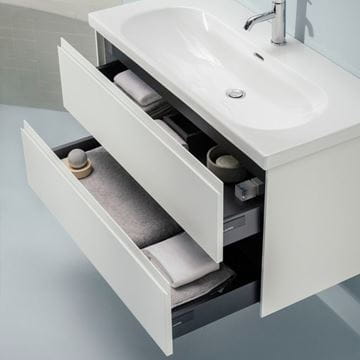 LAUFEN LANI skříňka pod dvojumyvadlo 98,4x44,8x51,5 cm, 2 zásuvky, s organizérem, divoký dub H4035621122671 Obrázek - fotka