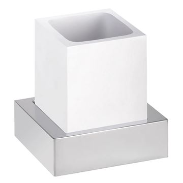 BEMETA GAMMA nástěnná nádobka, sklo, matná bílá/chrom