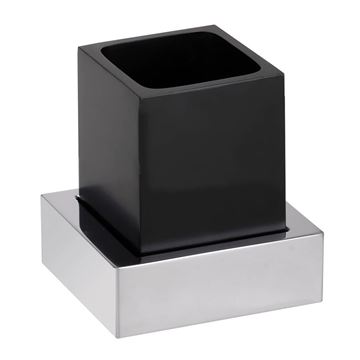 BEMETA GAMMA nástěnná nádobka, sklo, matná černá/chrom