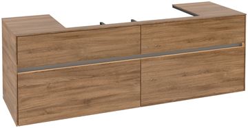 VILLEROY & BOCH COLLARO skříňka pod umyvadlo 160x54,8x50 cm, 4 zásuvky, s osvětlením, Oak Kansas