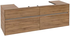 VILLEROY & BOCH COLLARO skříňka pod umyvadlo 160x54,8x50 cm, 4 zásuvky, s osvětlením, Oak Kansas
