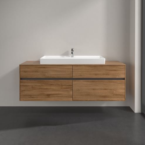 VILLEROY & BOCH COLLARO skříňka pod umyvadlo 160x54,8x50 cm, 4 zásuvky, s osvětlením, Oak Kansas C031B0RH Obrázek - fotka