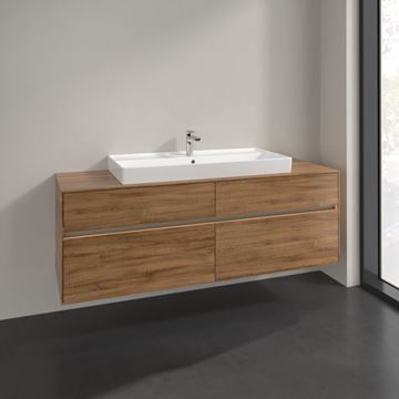 VILLEROY & BOCH COLLARO skříňka pod umyvadlo 160x54,8x50 cm, 4 zásuvky, s osvětlením, Oak Kansas C031B0RH Obrázek - fotka