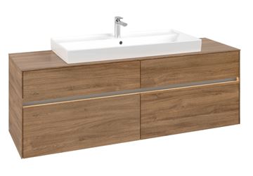 VILLEROY & BOCH COLLARO skříňka pod umyvadlo 160x54,8x50 cm, 4 zásuvky, s osvětlením, Oak Kansas C031B0RH Obrázek - fotka