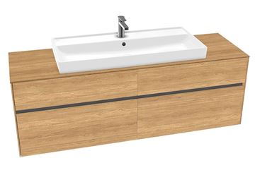 VILLEROY & BOCH COLLARO skříňka pod umyvadlo 160x54,8x50 cm, 4 zásuvky, s osvětlením, Oak Kansas C031B0RH Obrázek - fotka