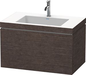 DURAVIT L-CUBE skříňka s umyvadlem 80x48x50 cm, 1 zásuvka, Push-open, dub tmavý kartáčovaný