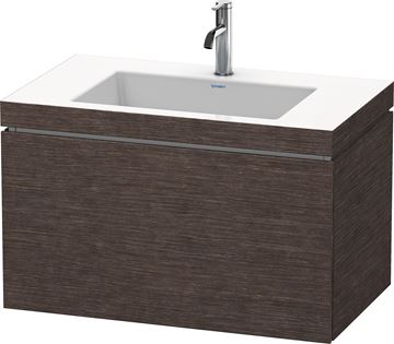 DURAVIT L-CUBE skříňka s umyvadlem 80x48x50 cm, 1 zásuvka, Push-open, dub tmavý kartáčovaný