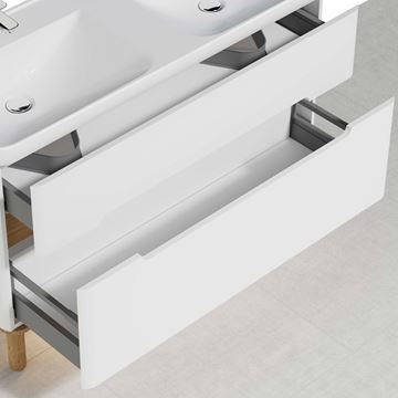 VITRA SENTO skříňka s dvojumyvadlem 130x48x68,5 cm, 2 zásuvky, s osvětlením, white mat 61187 Obrázek - fotka